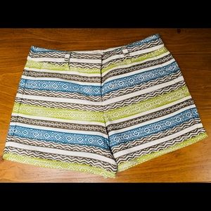 Size 2 LOFT shorts with stripes.